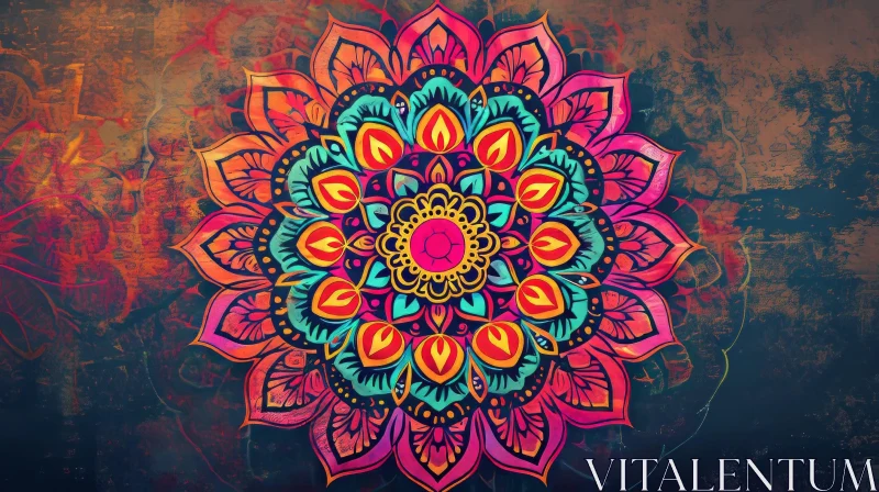 Symmetrical Mandala Digital Painting | Intricate Patterns | Harmony and Balance AI Image