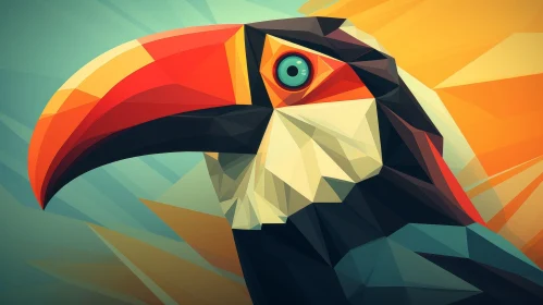 Colorful Toucan Geometric Illustration - Nature Art