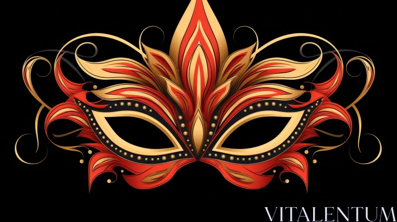 Venetian Carnival Mask Illustration AI Image