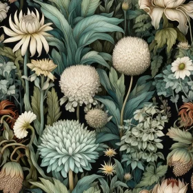Dark Floral Seamless Pattern - Vintage Flowers