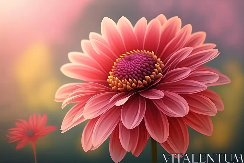 Exquisite Pink Flower Art - Realistic and Vibrant | Mughal Art Inspired AI Image