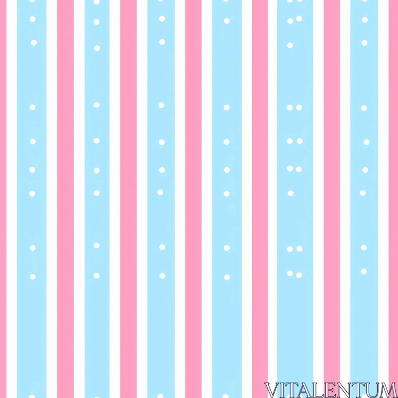 Chic Vertical Stripes Pattern in Pink, Blue & White AI Image