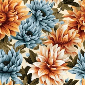 Chrysanthemum Floral Pattern - Vintage Botanical Illustration
