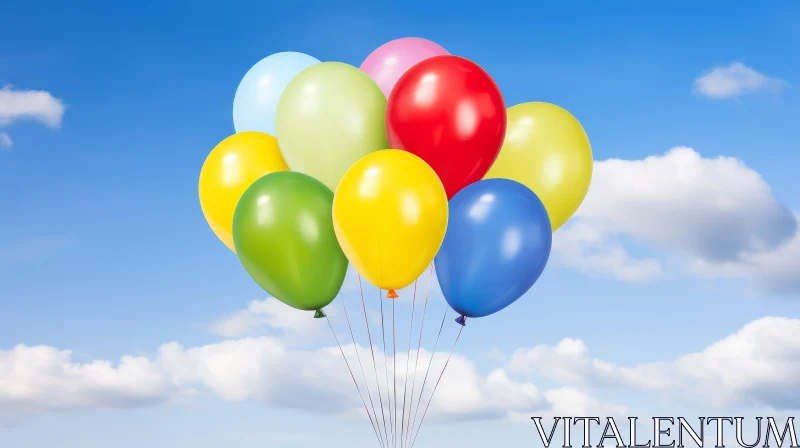 AI ART Colorful Balloons in the Sky - Artistic Image