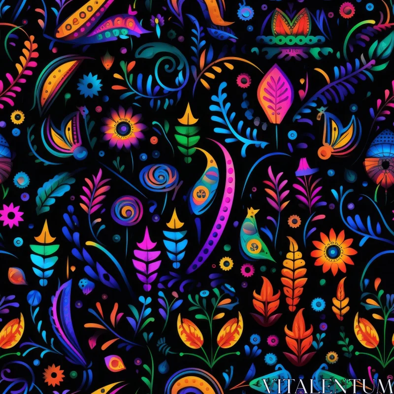 Colorful Floral Pattern Design AI Image