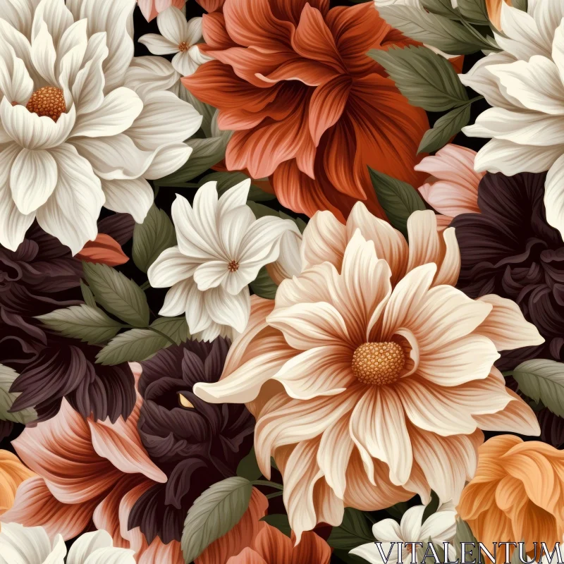 AI ART Elegant Floral Seamless Pattern for Fabric and Wallpaper