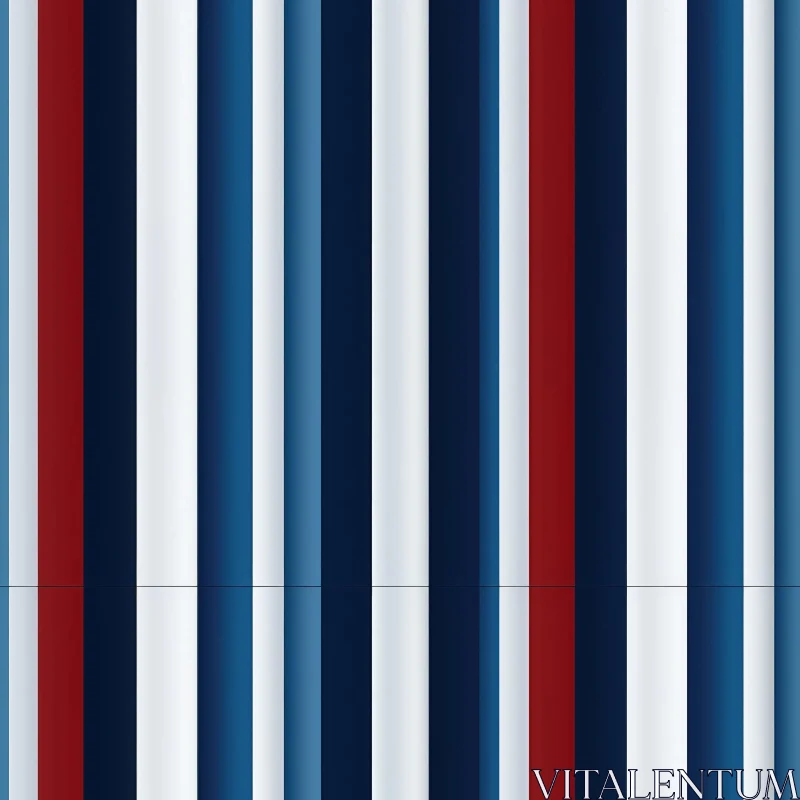 Elegant Vertical Stripes Pattern in Red, White, and Blue AI Image