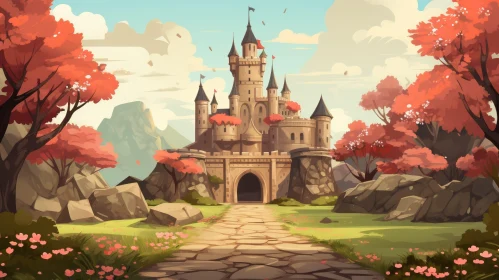 Enchanting Fantasy Castle Digital Painting