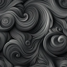 Intricate Black and White Seamless Spiral Pattern