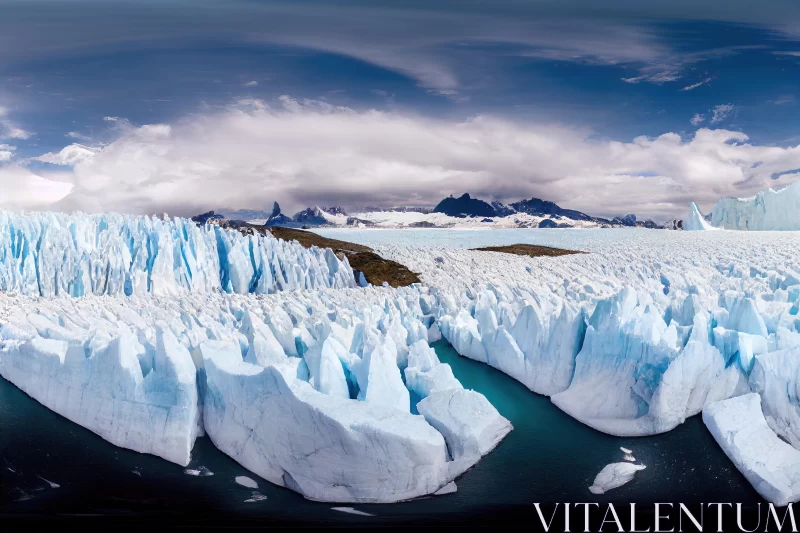 Captivating Ice Landscape with Majestic Mountains AI Image