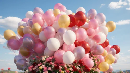 Colorful Balloons Floating in the Sky