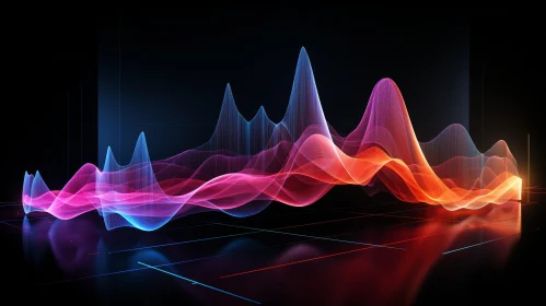 Colorful Sound Wave Abstract Art