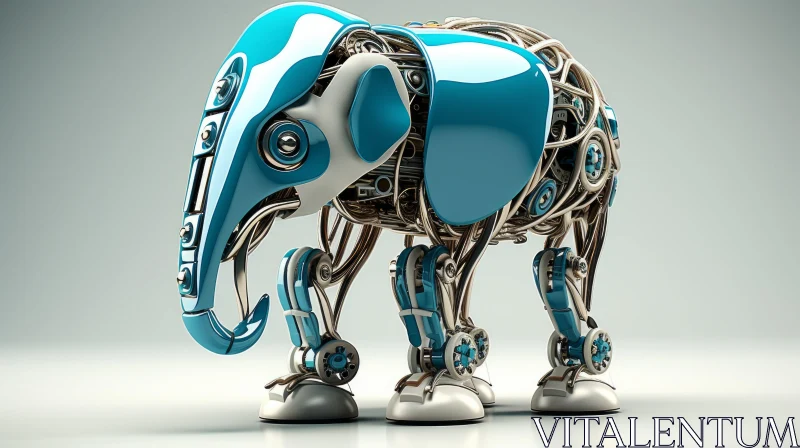 Mechanical Elephant in Precisionism Style - Futuristic Art AI Image