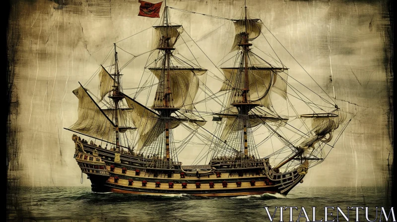 AI ART Pirate Ship Adventure - Digital Painting