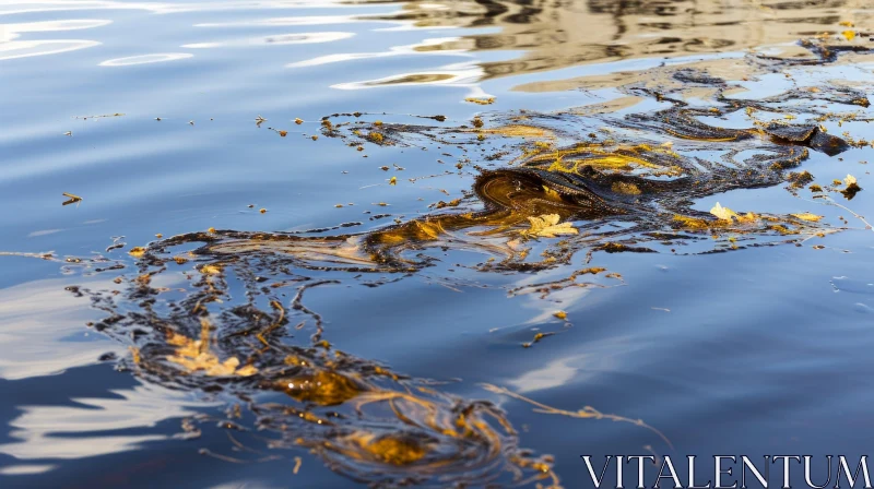 Seaweed Floating on Blue Water - Captivating Image AI Image