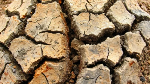 A Captivating Close-Up of Dry, Cracked Earth