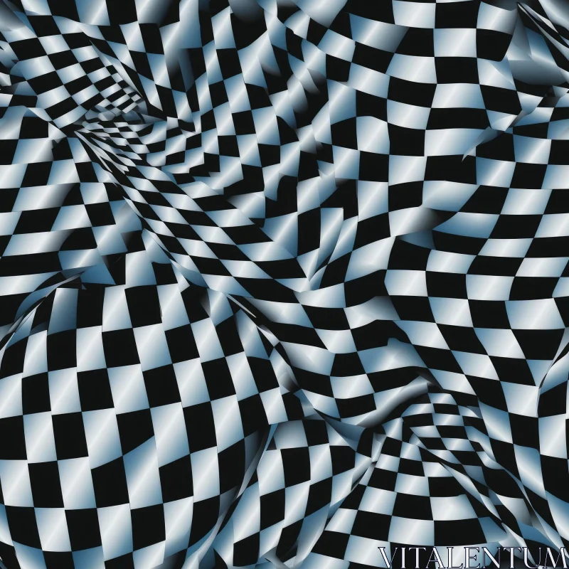 AI ART Black and White Checkered Flag - Exciting Pattern