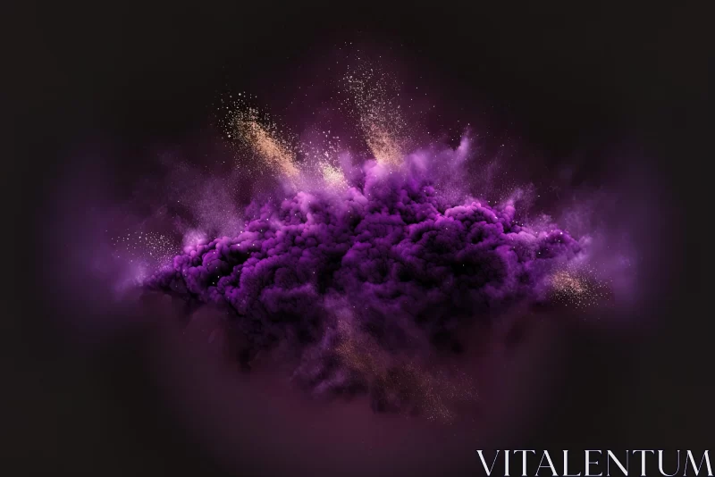 Captivating Purple Dust Cloud - A Dramatic and Explosive Display of Vibrant Colors AI Image