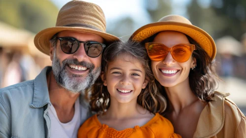 Joyful Family Portrait - Smiling Parents and Child