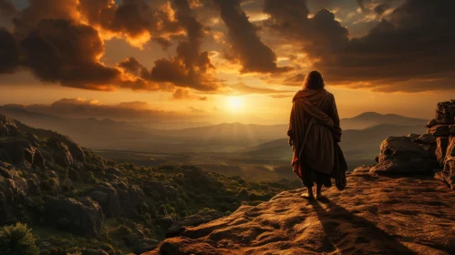 Majestic Mountain Sunset Landscape