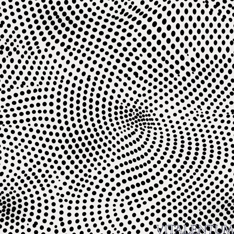 Monochrome Polka Dot Vector Pattern AI Image