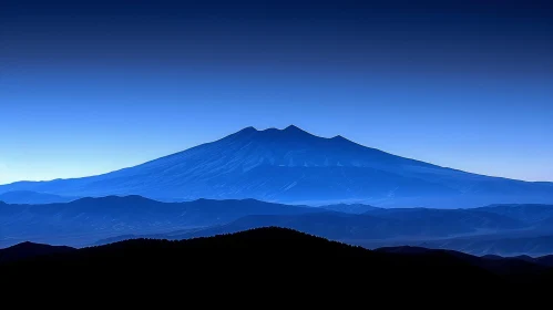 Tranquil Mountain Range at Dawn or Dusk