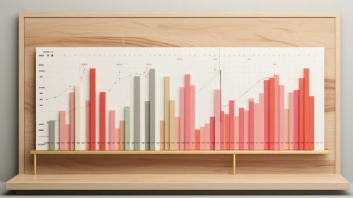 3D Pink Gradient Bar Graph in Grid Layout