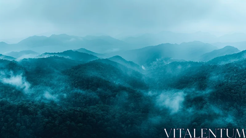 Enigmatic Mountain Range Landscape AI Image