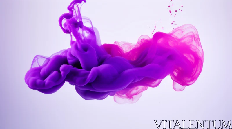 AI ART Purple and Pink Ink Abstract Painting in Water