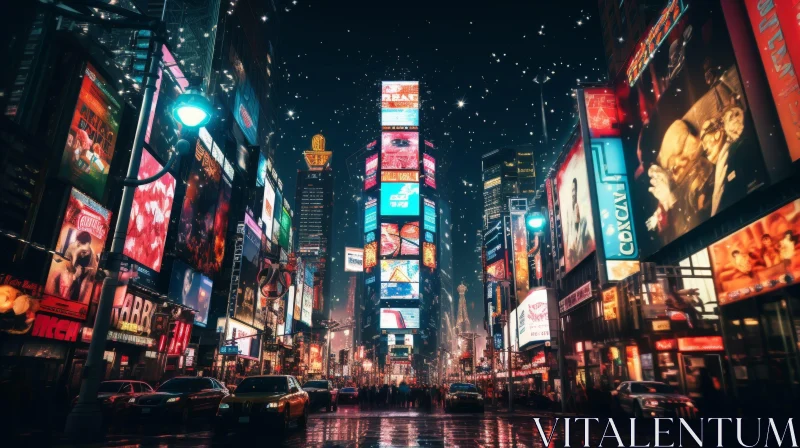 Times Square New York Night Urban Scene AI Image