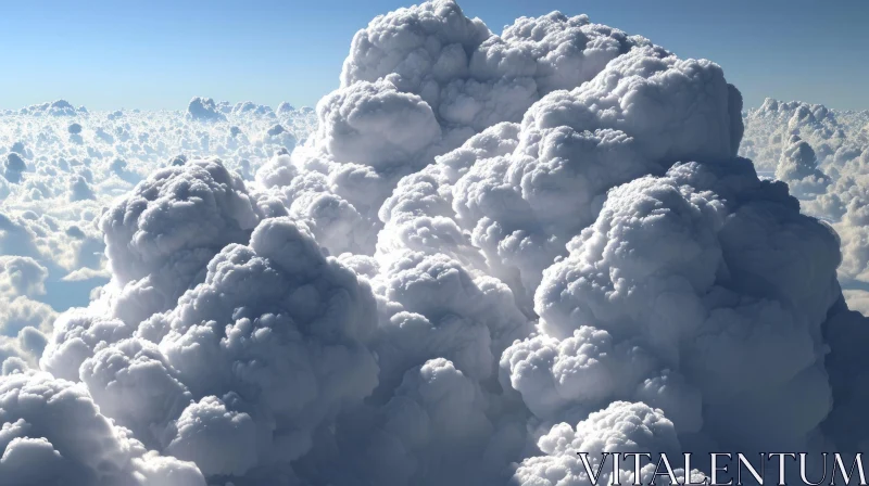 A Captivating View of a White Cloud from Above AI Image
