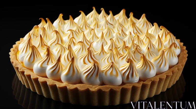 Delicious Lemon Meringue Pie Close-Up AI Image