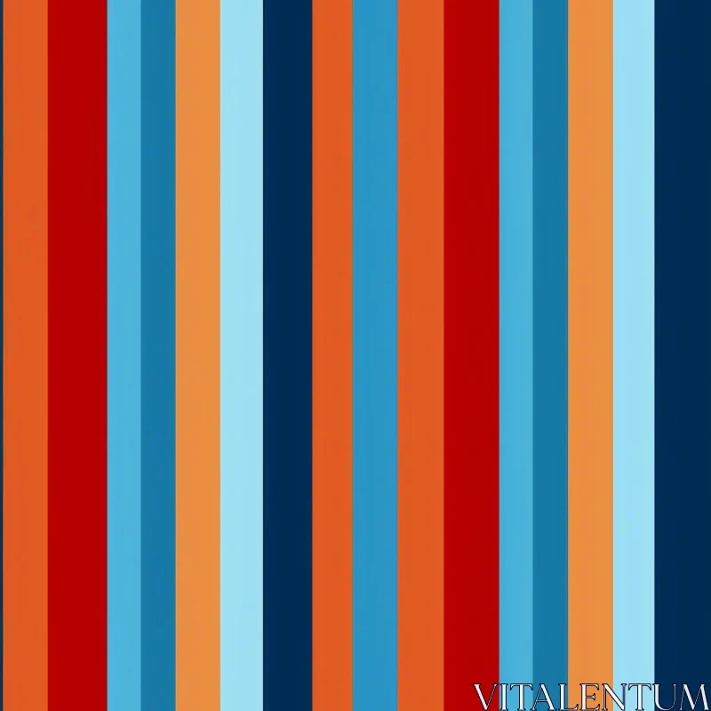 AI ART Elegant Vertical Stripes Pattern in Red, Orange, Blue & White