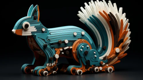 Futuristic Robotic Squirrel Artwork in Caninecore Style
