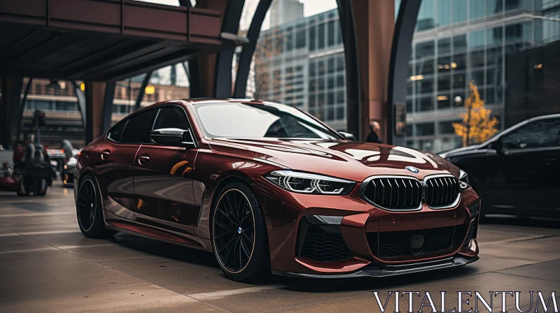 AI ART Red BMW M8 Gran Coupe in City - Sleek Modern Design