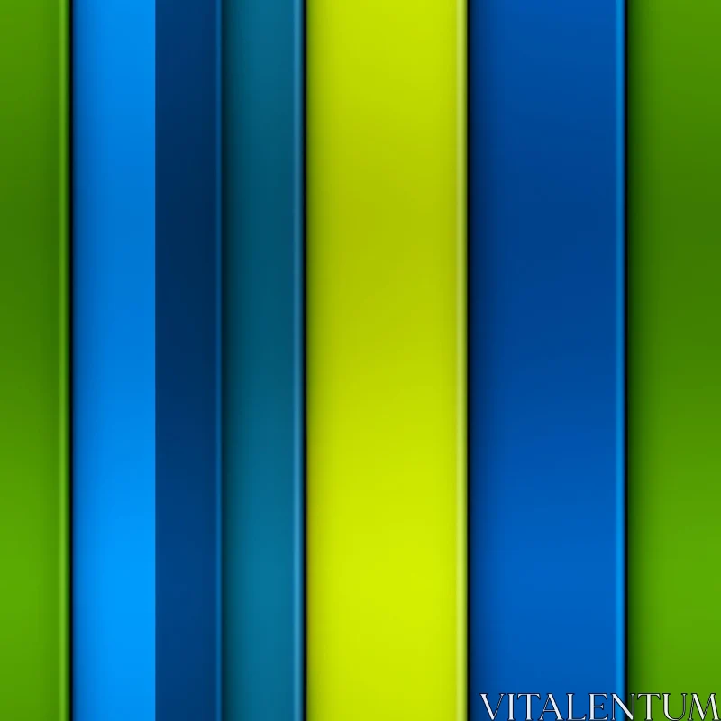 Stylish Blue and Green Vertical Stripes Wall Art AI Image
