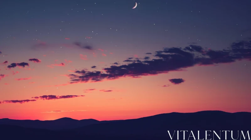 Enchanting Sunset over Majestic Mountains | Landscape Photography AI Image