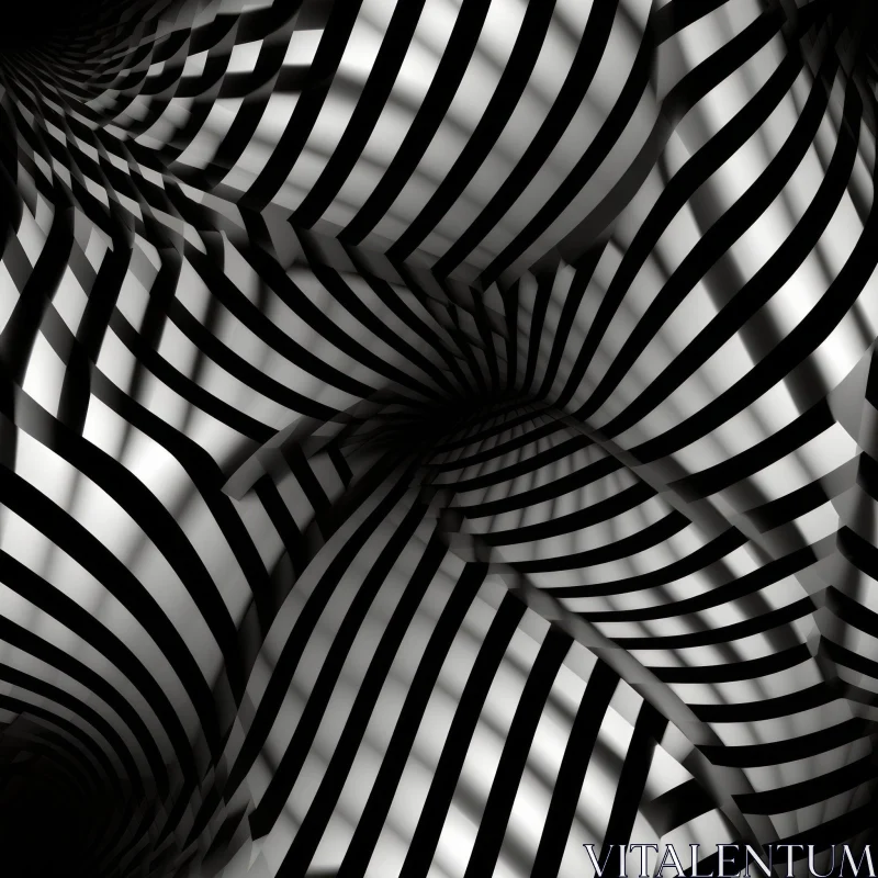 Mesmerizing Black and White Optical Illusion AI Image