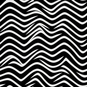 Seamless Black and White Wavy Pattern - Vector Illustration