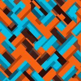 Blue Orange Brown Geometric Rectangles Pattern