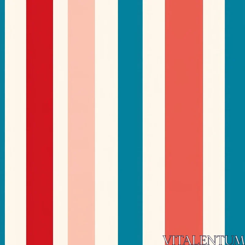 Bright Vertical Stripes Pattern in Red, Blue, Pink AI Image