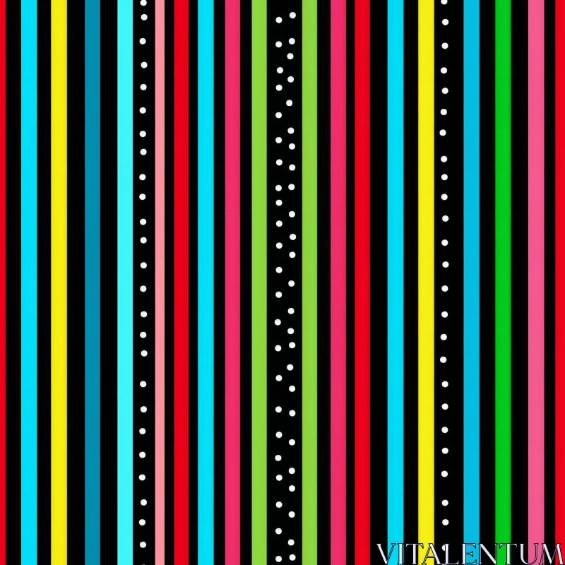Colorful Vertical Stripes Pattern on Black Background AI Image