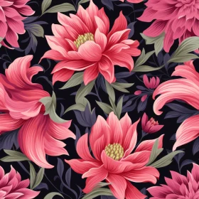 Elegant Floral Pattern on Dark Background