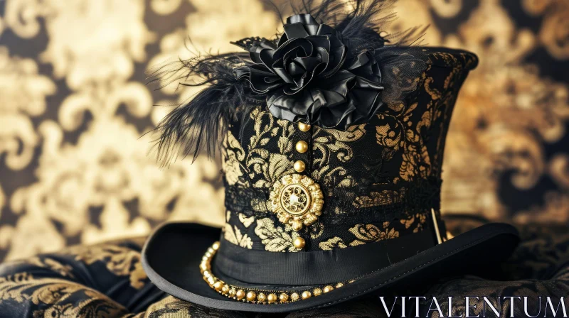 Steampunk Style Top Hat - Captivating and Elegant Fashion Photography AI Image