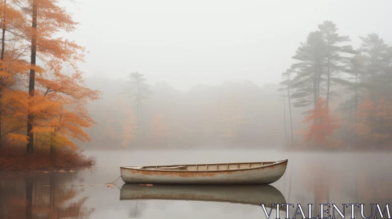 Tranquil Fall Lake Landscape AI Image