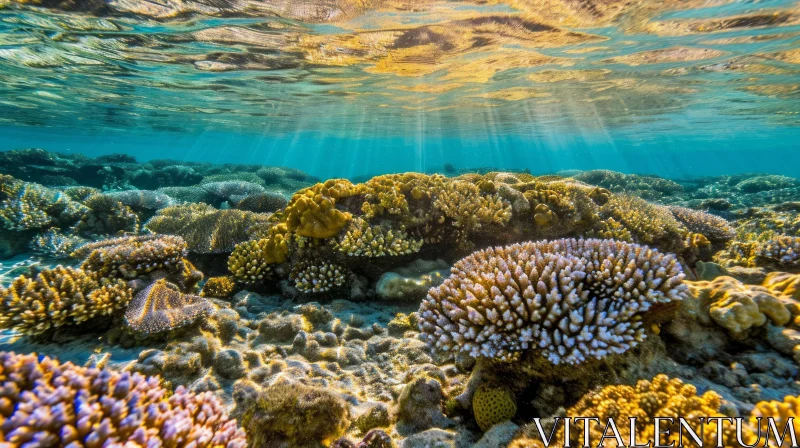 Vibrant Underwater Photo: Captivating Coral Reef Scene AI Image