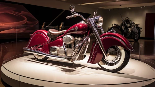 Vintage Red Indian Chief Motorcycle from the 1940s