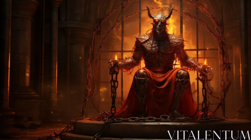 Dark Fantasy Demon Throne Illustration AI Image