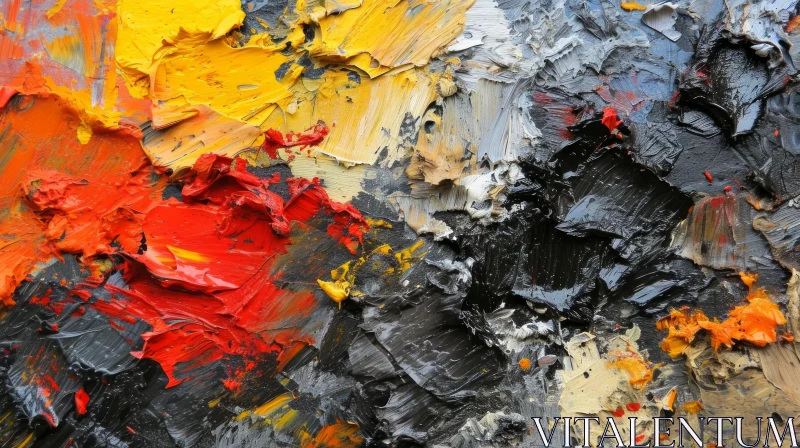 Expressive and Vibrant Oil Painting Close-Up AI Image