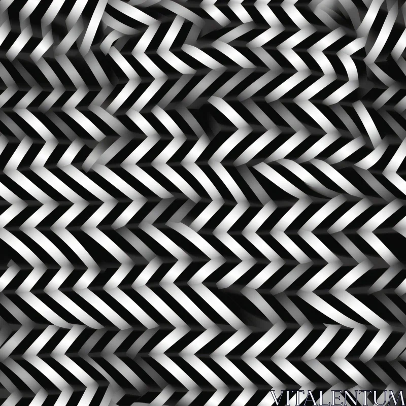 AI ART Monochrome Geometric Chevrons Pattern